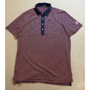 Ralph Lauren Honda Classic Polo RLX Shirt Adult‎ Large Pink Blue Striped Button.